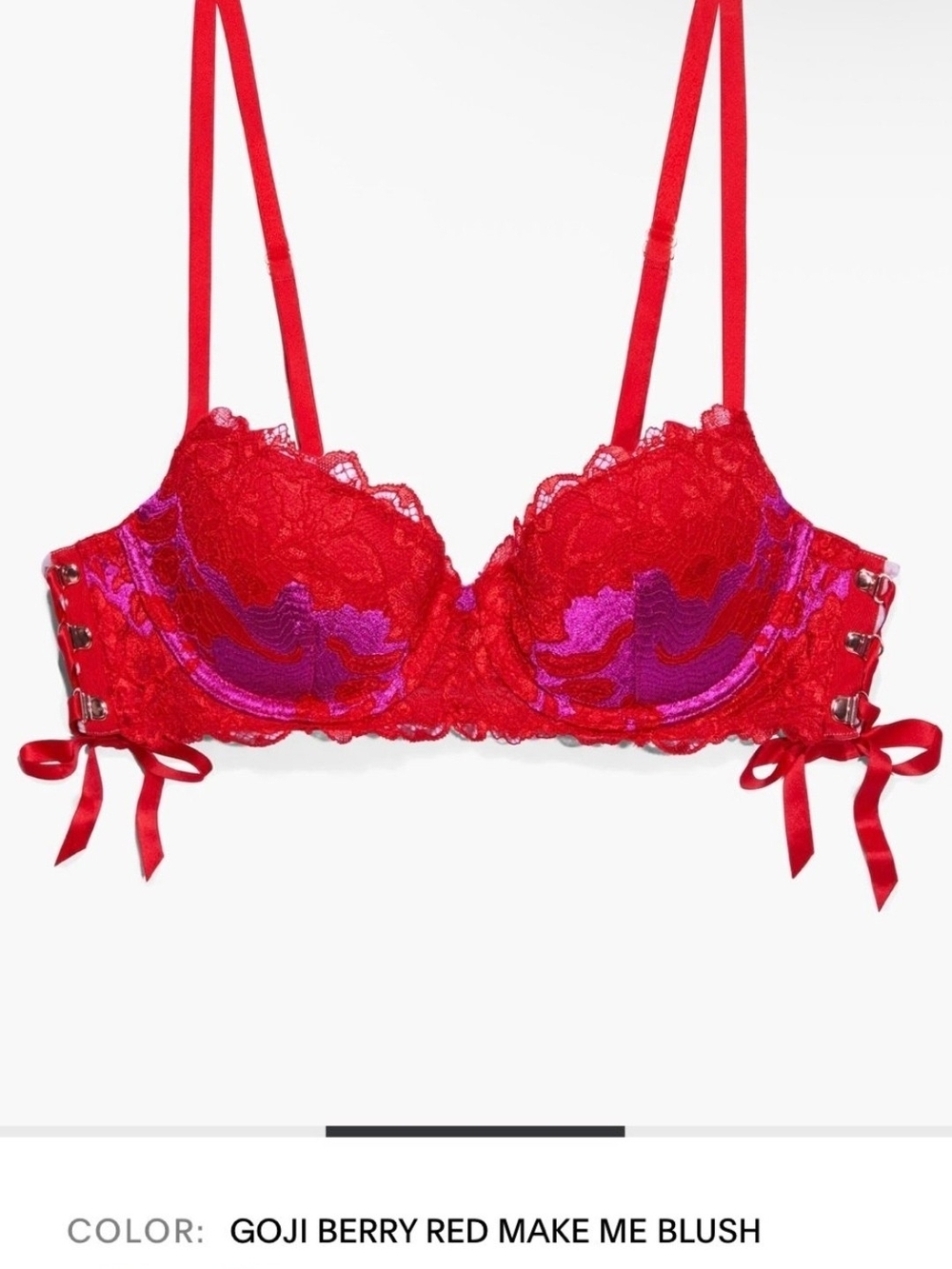 Savage X Fenty Lace'd Up Padded Low Balconette Bra size 34b